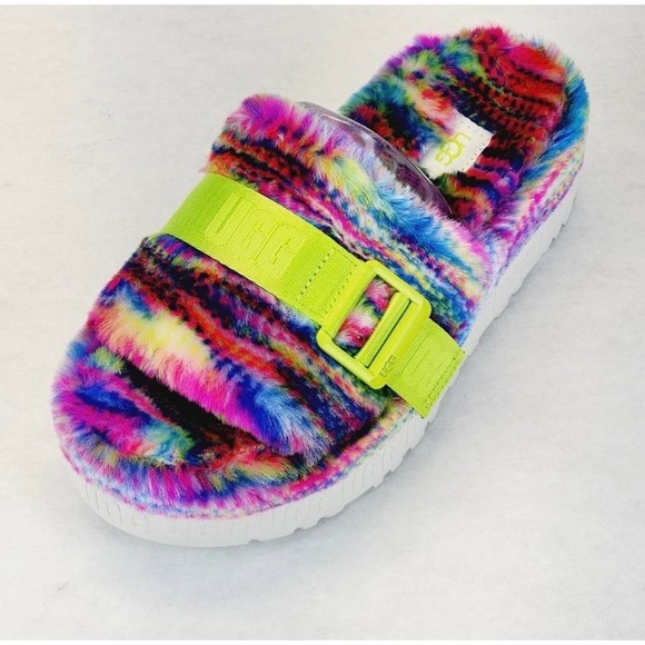 Womens UGG Fluffita Pixelate Sandals Slide Shoes SZ 7 - Picture 2 of 8